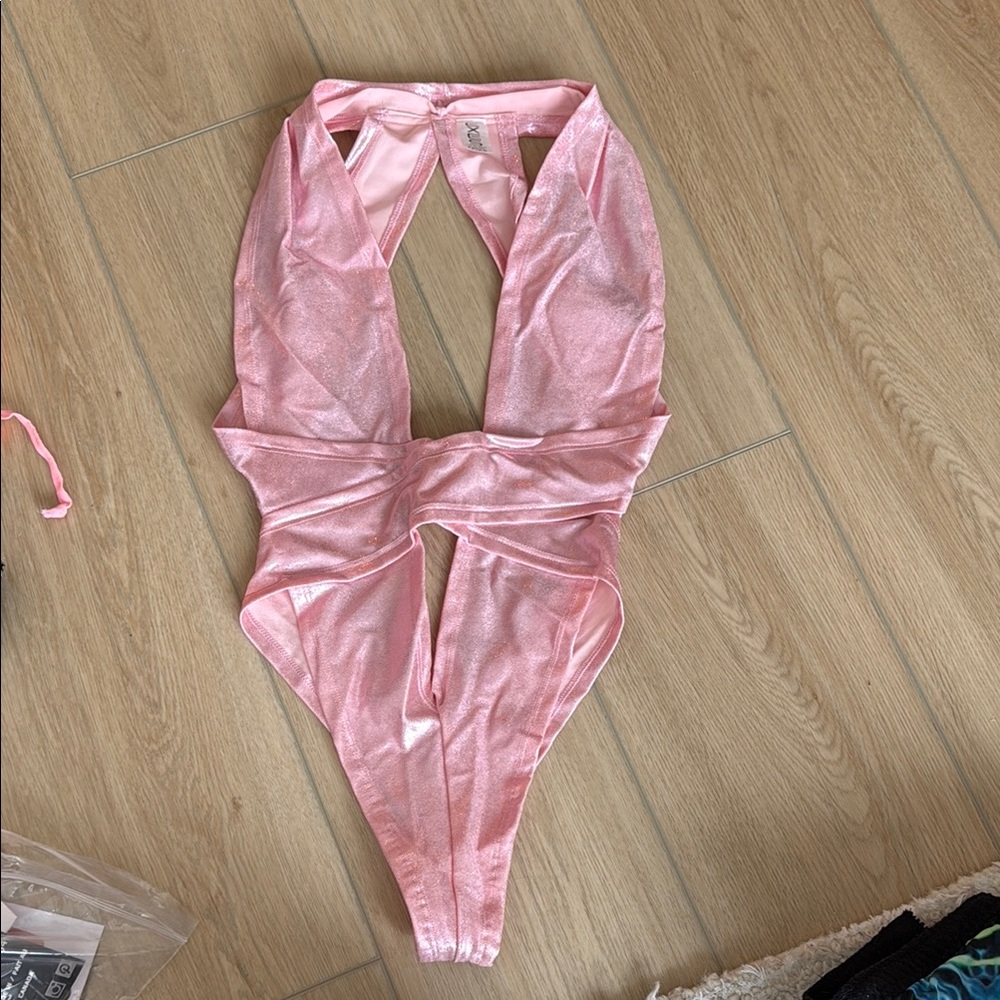Pink Shimmer Rave Bodysuit